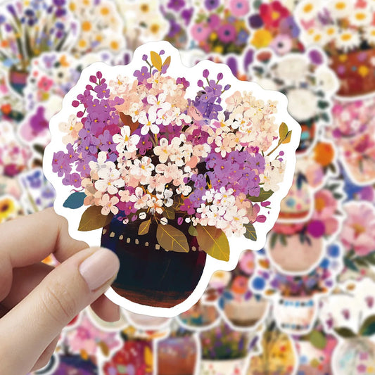 Hand Painted Flower Stickers: Laptop, Phone, Car, DIY