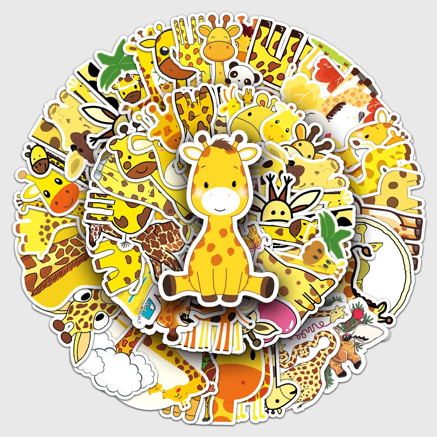 50Pcs Giraffe Cartoon Waterproof Vinyl Stickers for Skateboard Snowboard