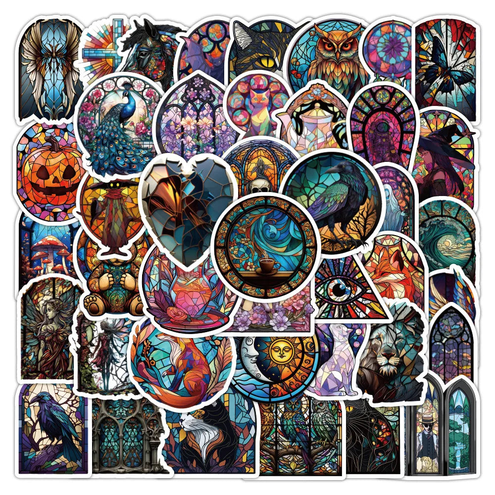 10/30/50PCS Cartoon Art Graffiti Colorful Skull Stickers Toys PVC Waterproof DIY Phone Helmet Skateboard Fridge Bike Decals Gift