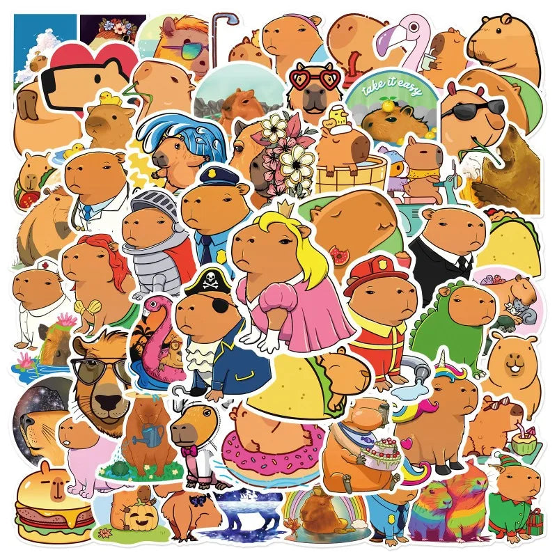 Guinea Pig Cartoon Stickers for Scrapbook, Water Bottle, Phone, Laptop, Guitar (10/25/50pcs)