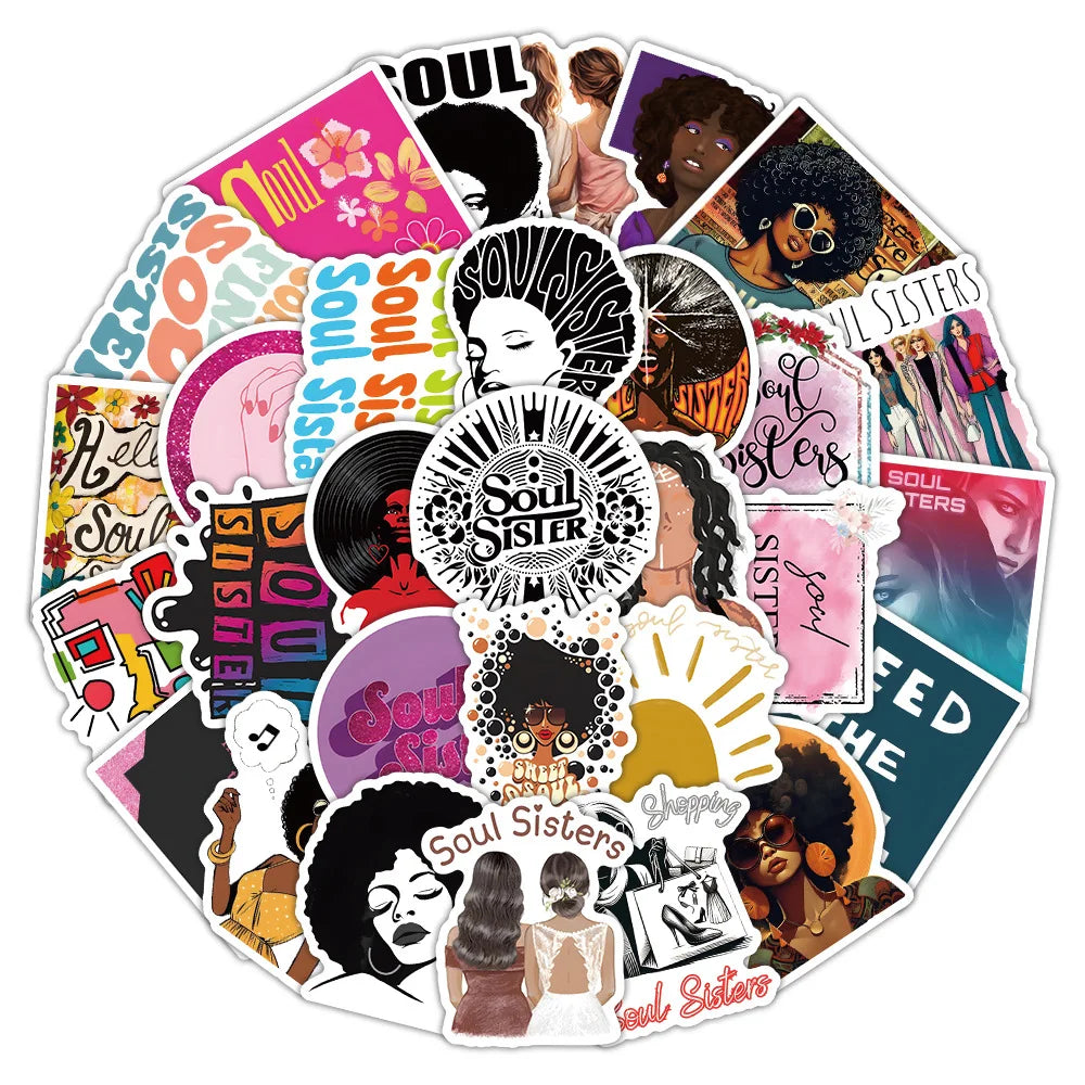 Soul Sister Cartoon Friendship Stickers PVC Waterproof Skateboard Notebook Graffiti Toy