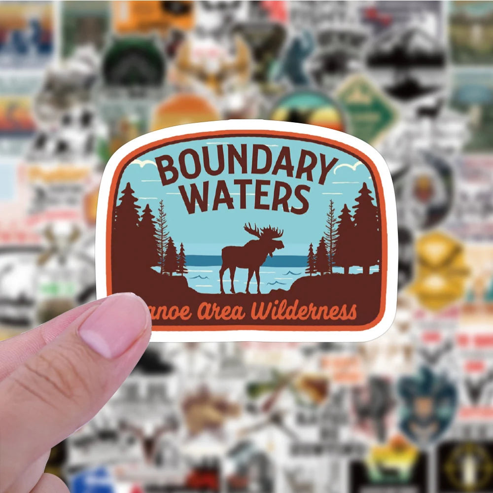 10/30/50/100pcs Cool Outdoor Hunting Stickers Waterproof Decals Luggage Laptop Water Bottle Bike Notebook Car Sticker Kid Toy