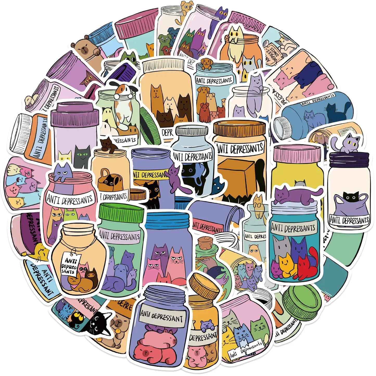 Kawaii Animal Graffiti Stickers Pack for Suitcase, Skateboard, Laptop, Phone