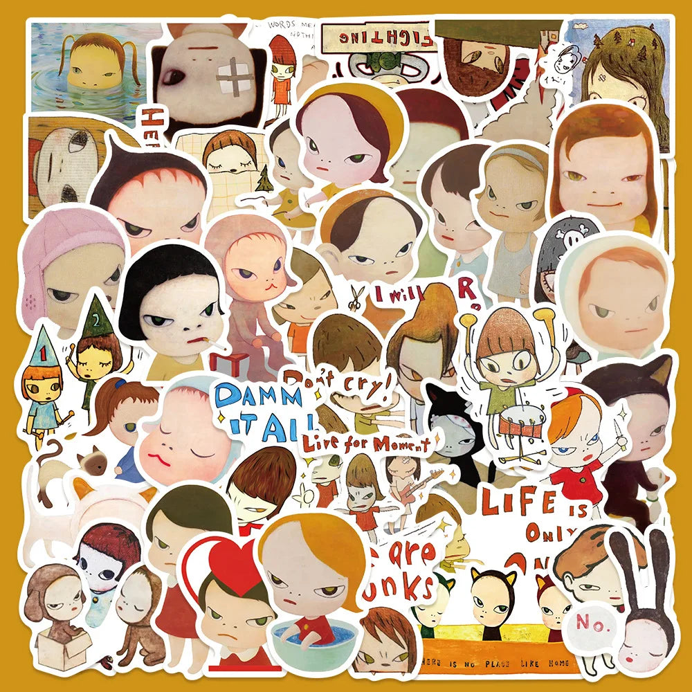 50pcs Cute Cartoon Nara Meizhi Graffiti Stickers for Helmet, Desktop, Wall Decoration, DIY