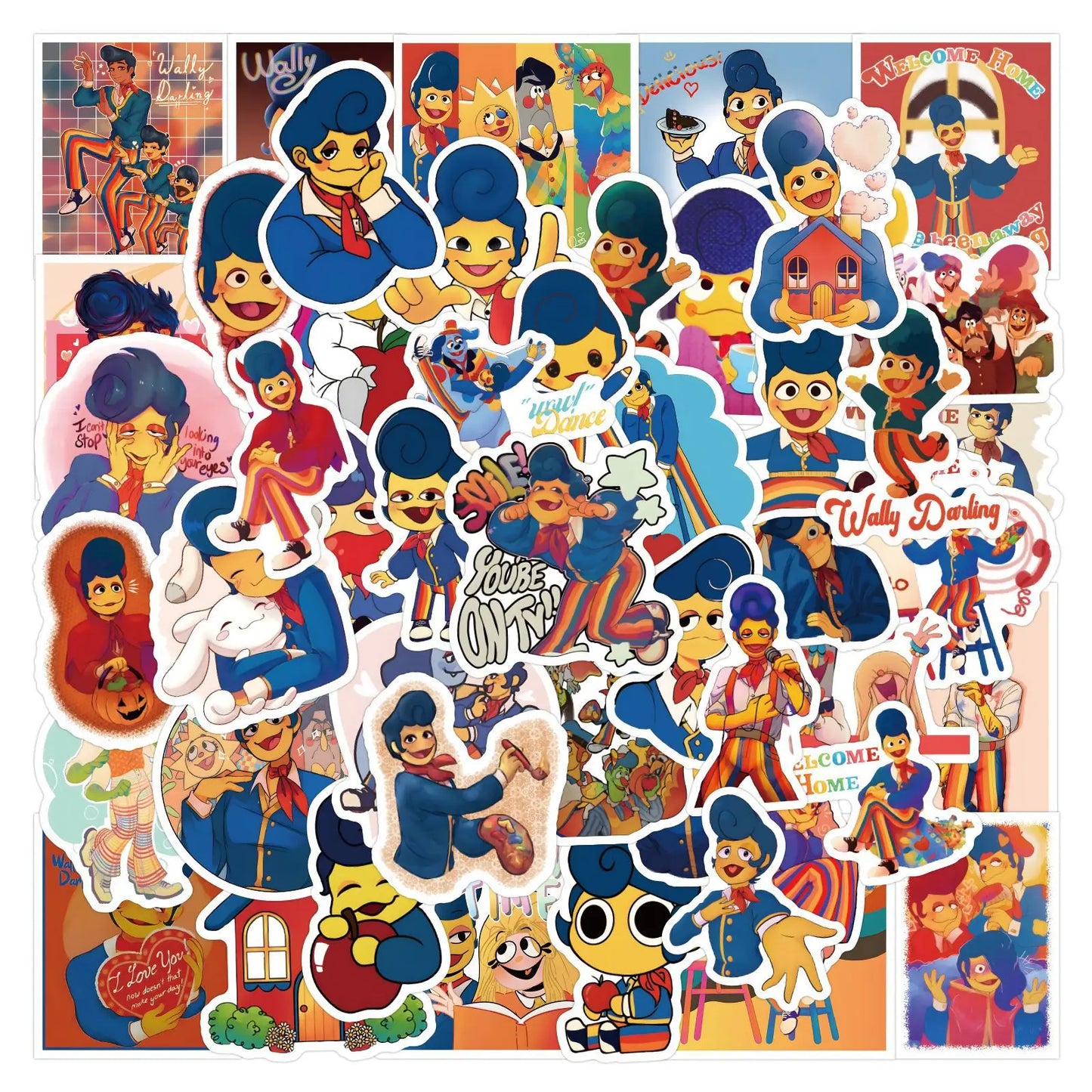 Welcome Home Wally Darling Stickers - Cartoon Decals for Kids, Luggage, Laptop, Phone, Guitar, Car, Bike (10/30/50/110PCS)