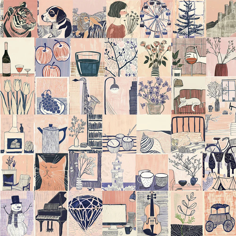 55PCS Abstract Art Vinyl Stickers for Guitars & Laptops