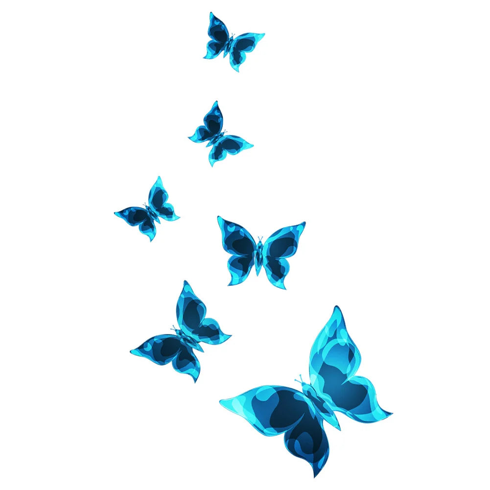Glow-in-the-Dark Blue Butterfly Wall Stickers for Home Decor