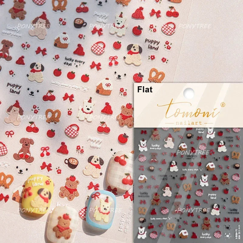 5D Christmas Nail Art Stickers: Santa, Tree, Snowflake