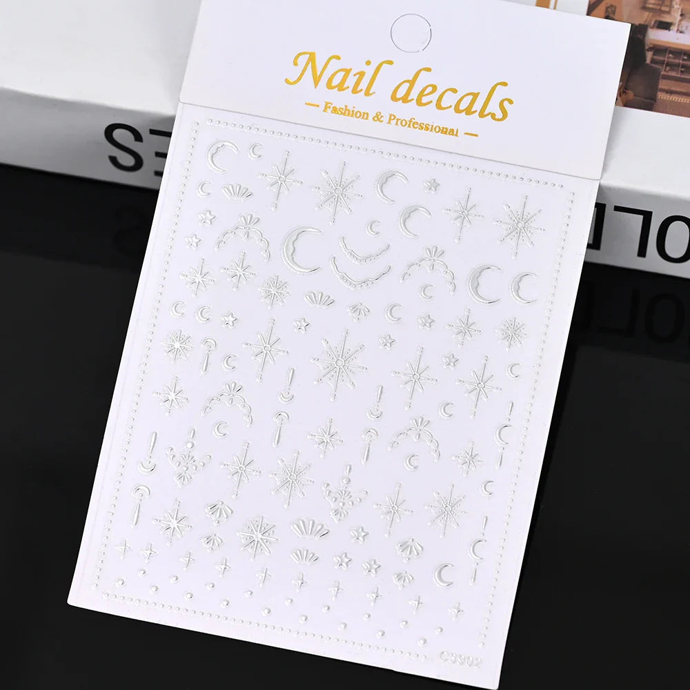 Star Nail Art Stickers 3D Self-Adhesive Decals