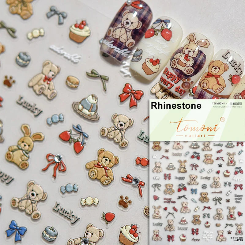 Strawberry Leopard Nail Art Stickers 5D Decals Wholesale