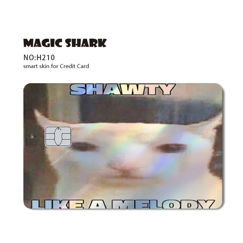 Holographic Cat Mouse Card Skin Sticker 2025