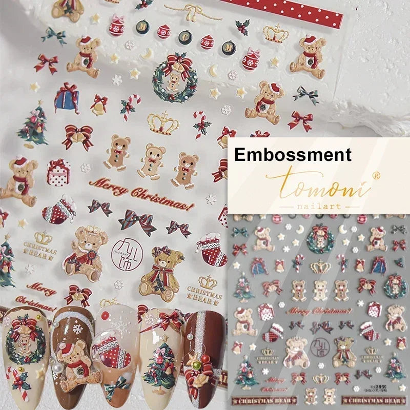 Rabbit Bunny Nail Art Stickers: Chocolate, Heart, Flower Designs