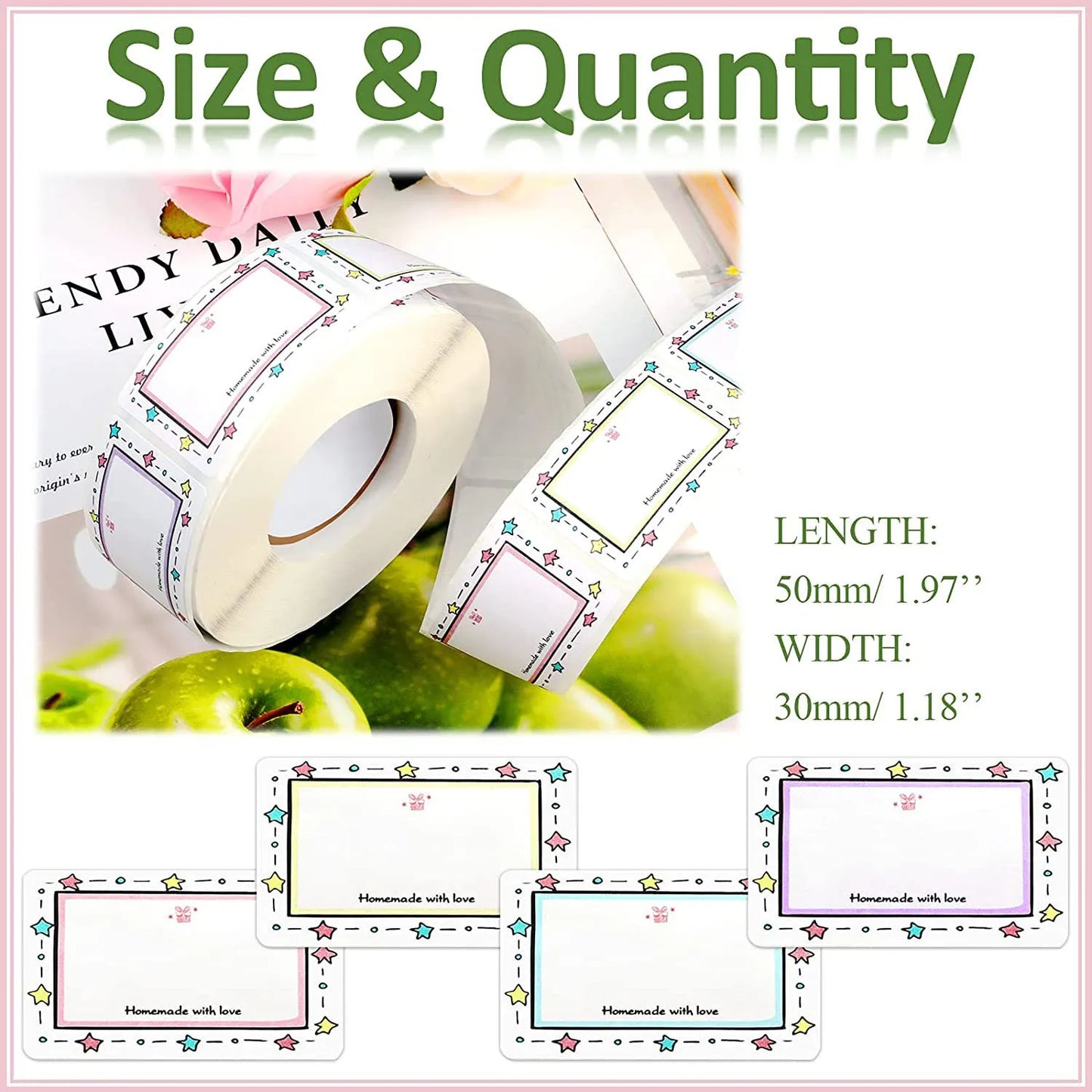 300pcs/roll Kitchen Classification Label Stickers Refrigerator Food Storage Date Labels for Container Bag Jar Packaging Marking