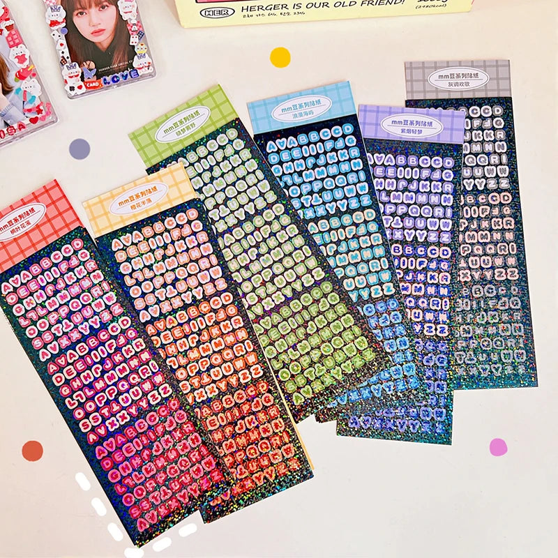 Laser Bling Alphabet Stickers 4-Pack for Scrapbooking & Photo Albums
