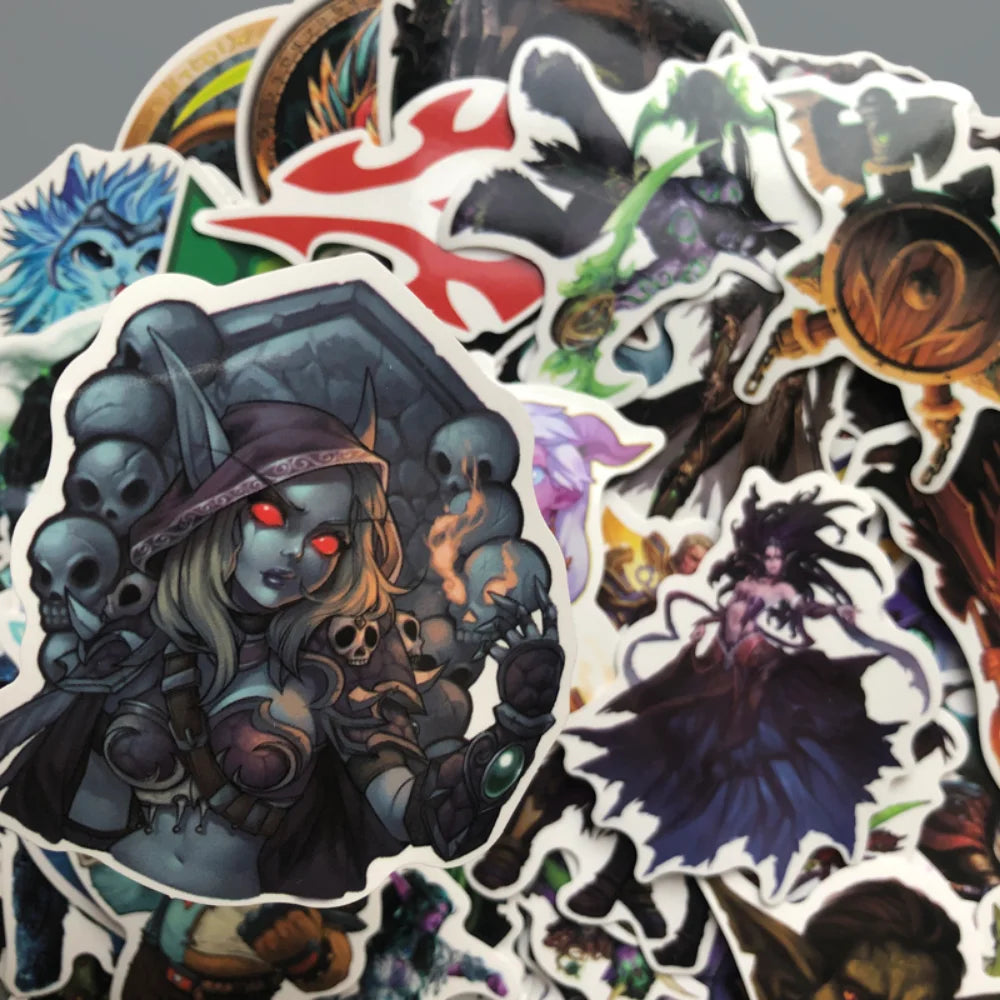 50Pcs World of Warcraft Tribal Hero Reflective Car Sticker And Decla For Ford Focus Honda Volkswagen Stickers