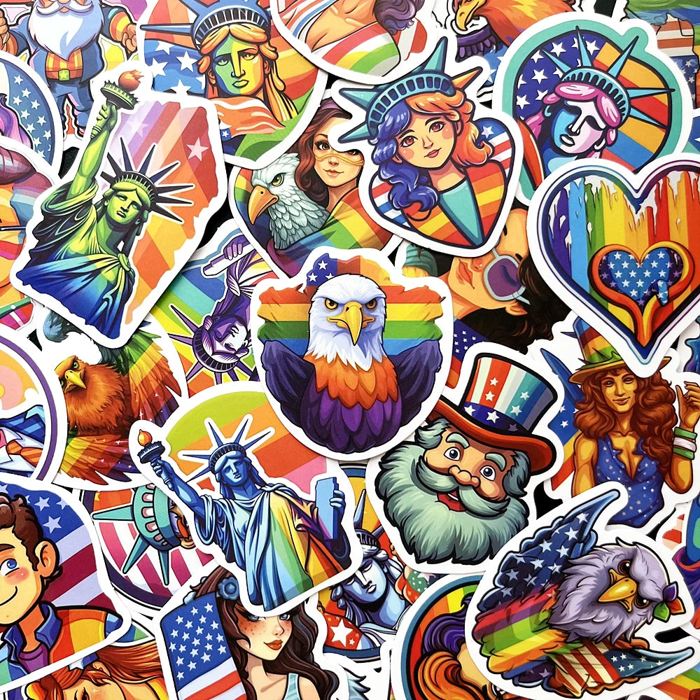 10/50PCS Rainbow Graffiti Waterproof Stickers for Suitcase, Notebook, Refrigerator, Skateboard, Water Cup, Helmet Wholesale