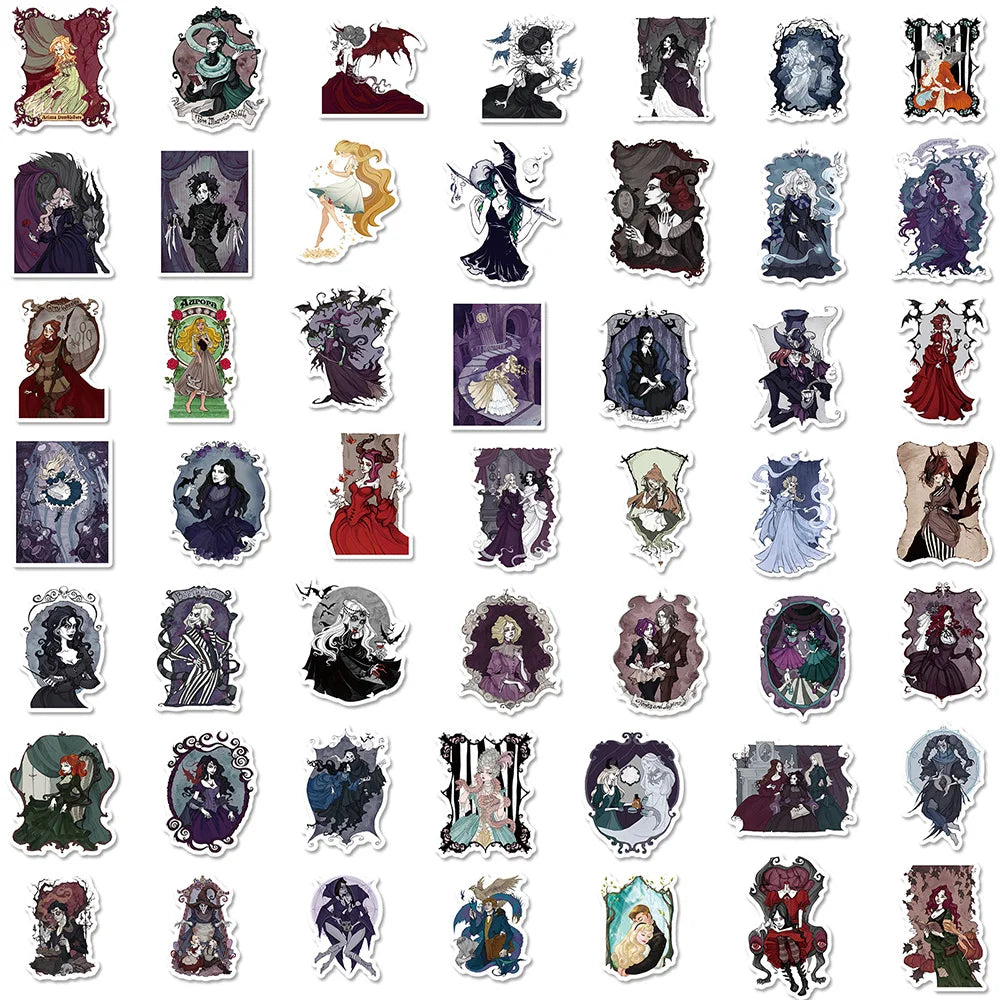 10/30/50/100PCS Cool Gothic Anime Princess Witch Stickers Decals Skateboard Laptop Motorcycle Luggage Funny Waterproof Sticker