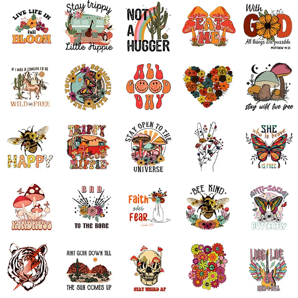 10/30/50/100PCS Vintage Cartoon Hippies Graffiti Stickers For Notebook Phone Skateboard Fridge Laptop Bike Decals Gift Kids Toy