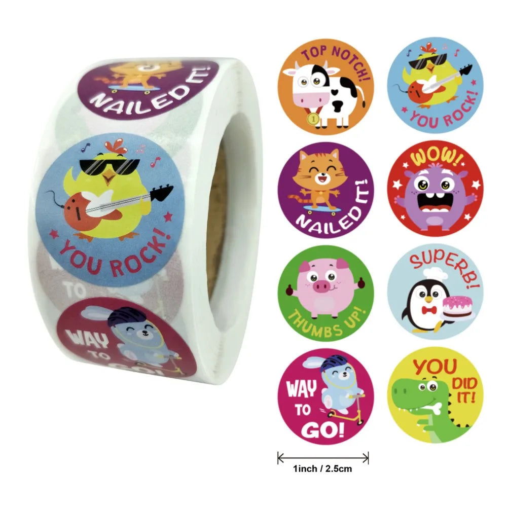 50-500pcs Cute Cartoon Animal Decoration Sticker Cake Label Birthday Wedding Party Sticker Envelope Office Stationery Kids Gift