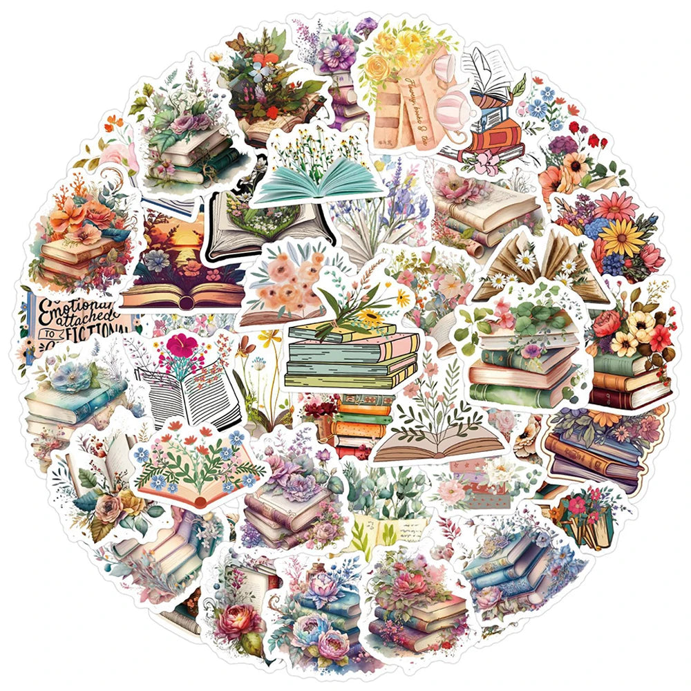 INS Style Cartoon Flower Stickers for Laptop, Notebook, Skateboard, Bike, Car, DIY 10/30/60PCS