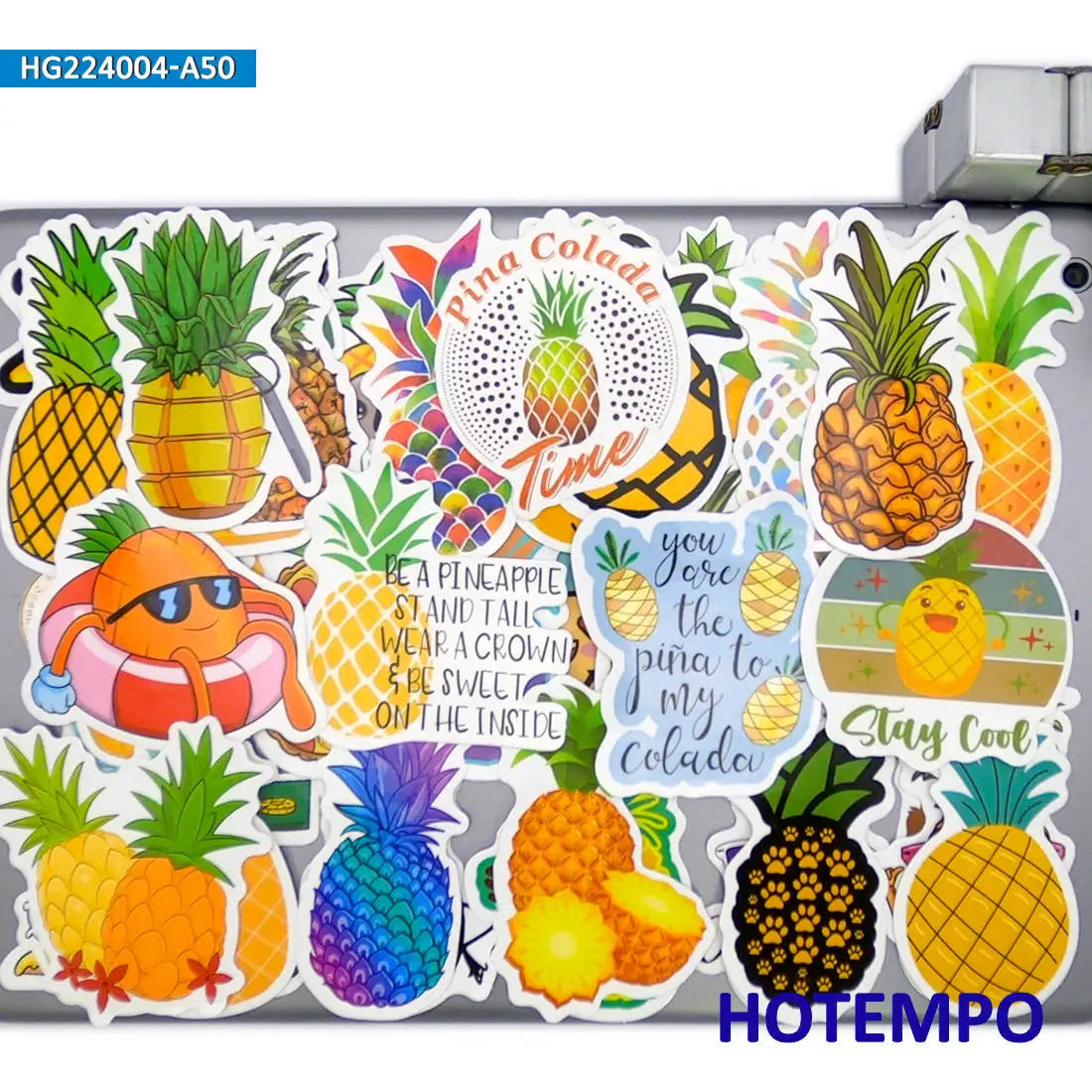 50Pieces Funny Pineapple Cartoon Graffiti Mixed Ananas Retro Stickers for Luggage Skateboard Guitar Helmets Laptop Phone Sticker