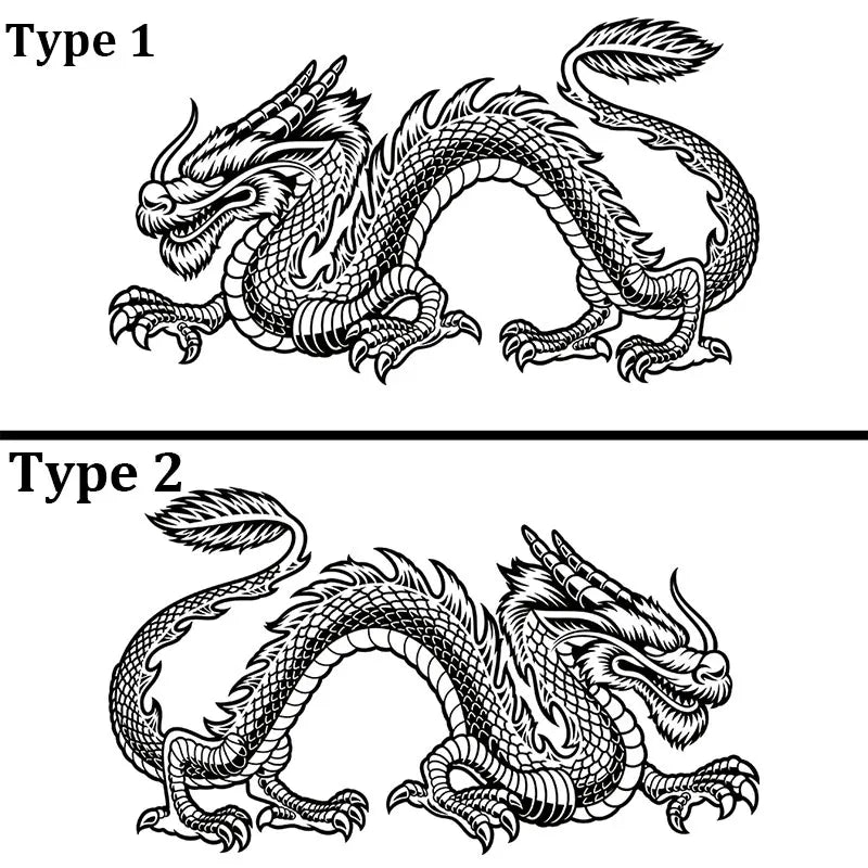 Anime Detachment Car Sticker The Black Dragon Body Big Picture Decoration Movement Style Die Cutting Waterproof PVC Vinyl Decals