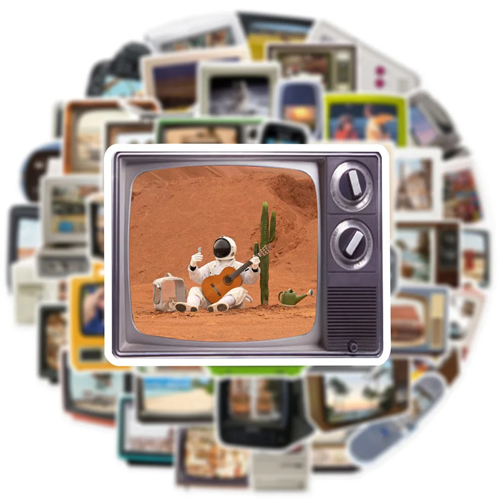 10/30/50pcs Retro Equipment Phone CD Tape Computer Stickers Vintage Decals Laptop Motorcycle Luggage Car Waterproof Sticker Toy