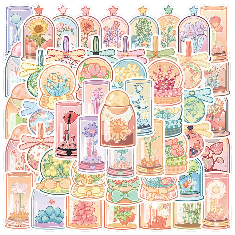 Cartoon Flower Graffiti Stickers 10/30/50pcs Aesthetic Waterproof Decals for Kids Scrapbook Phone Laptop