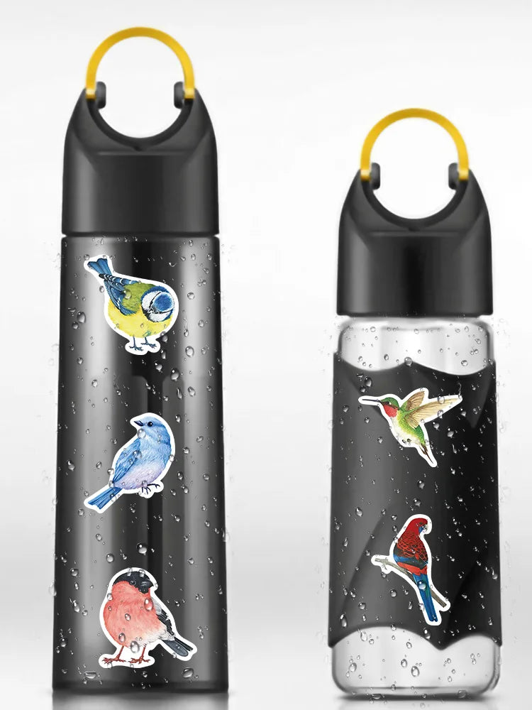 50pcs Cute Colorful Birds Animal Sticker Waterproof Graffiti For Phone Water Bottle Laptop Bicycle Car Decals Kids Toy