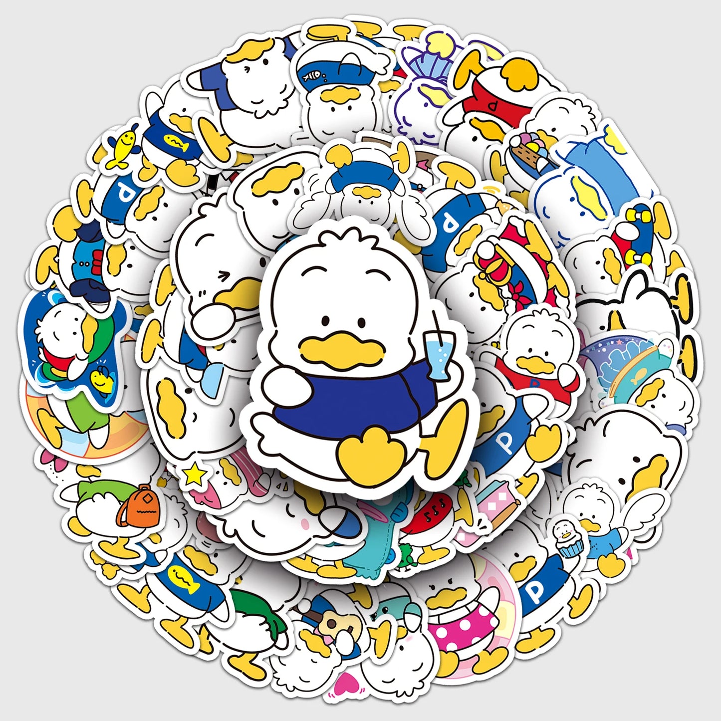 50Pcs Duck Cartoon Waterproof Vinyl Stickers for Skateboard Snowboard Decal