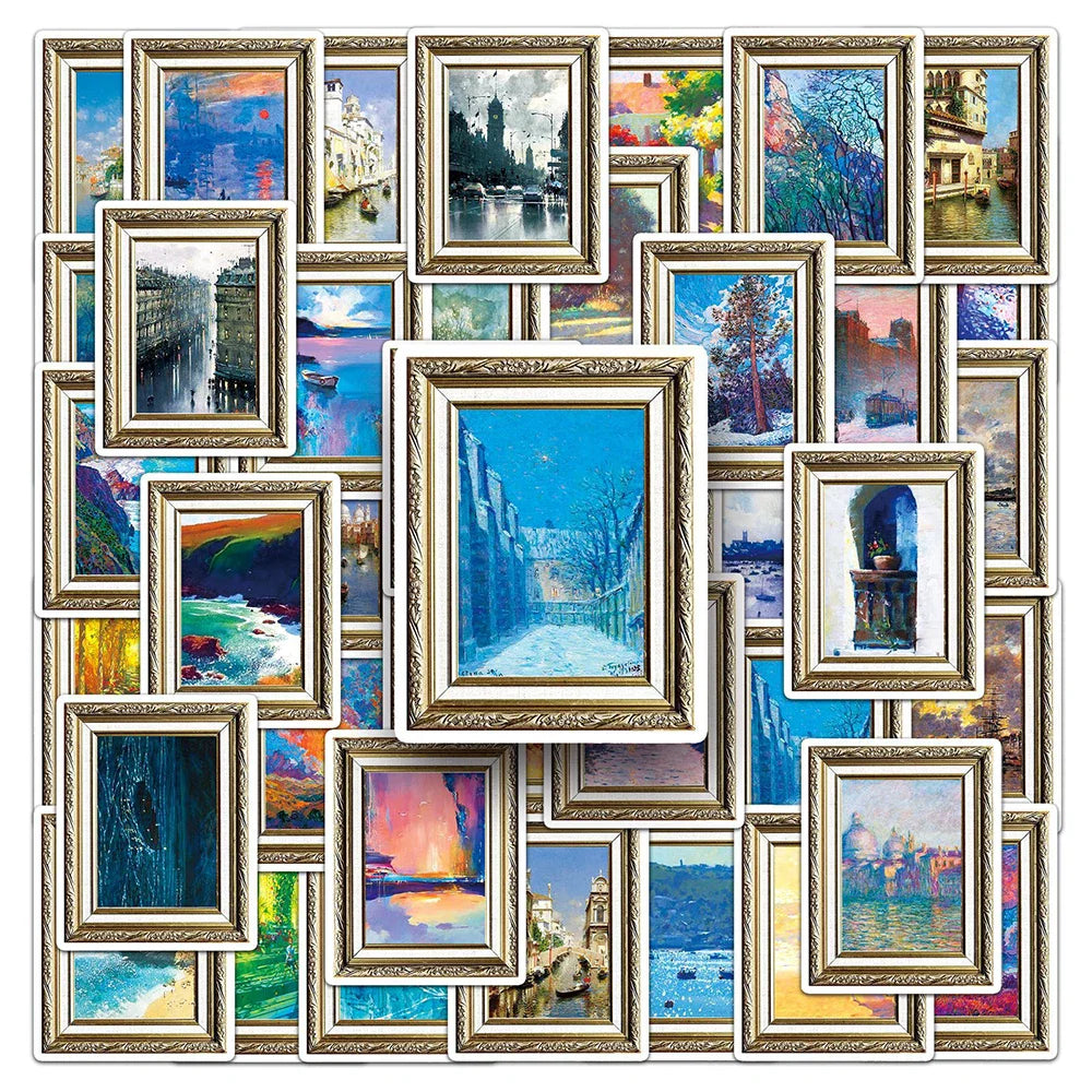 Vintage Art Oil Painting Graffiti Stickers Decals - Waterproof for Laptop, Guitar, Phone, Luggage, Car - 10/30/50pcs