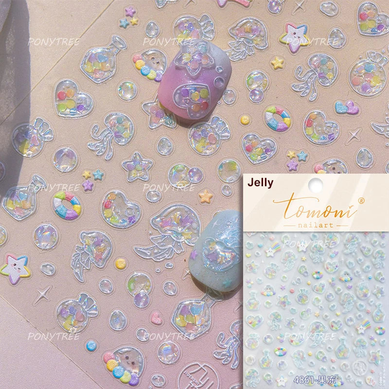 Jellyfish Meteor Nail Art Stickers Decals