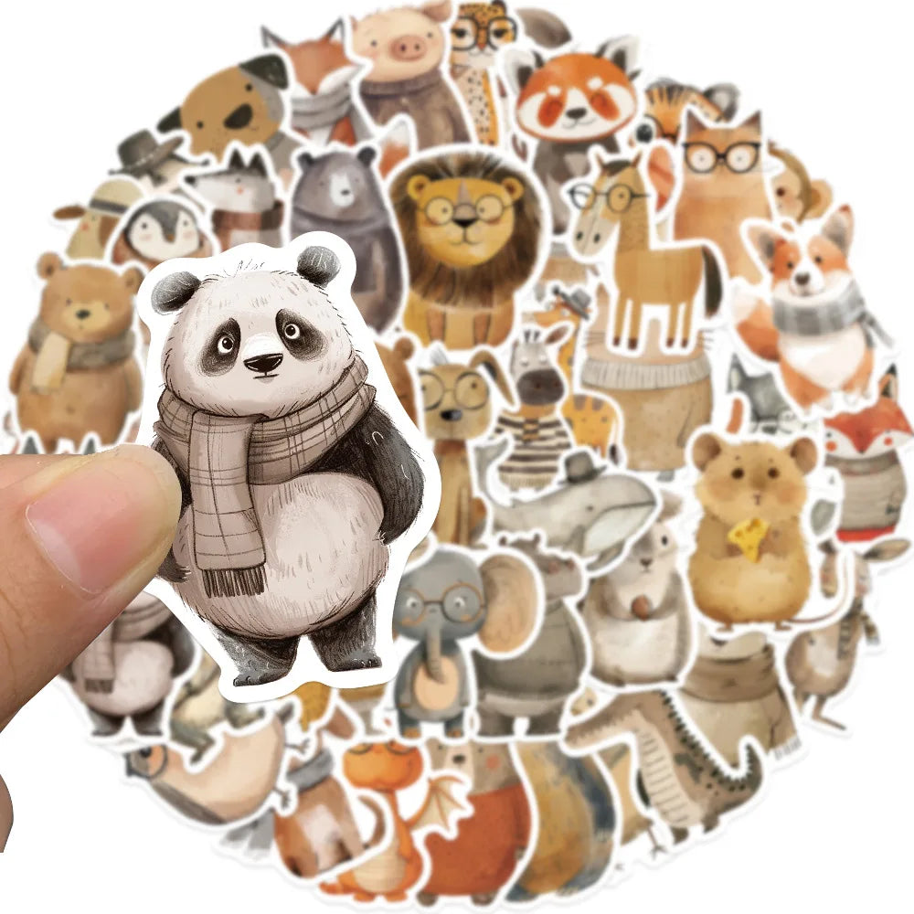 Mixed Cartoon Animal Stickers for Luggage, Notebook, Guitar, Laptop, Phone, Water Bottle
