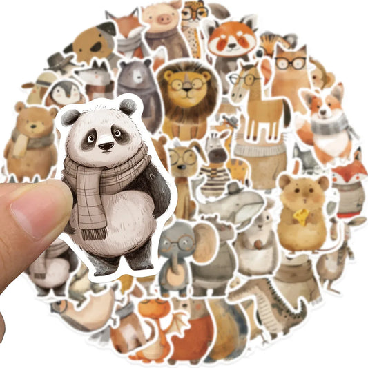 Mixed Cartoon Animal Stickers for Luggage, Notebook, Guitar, Laptop, Phone, Water Bottle