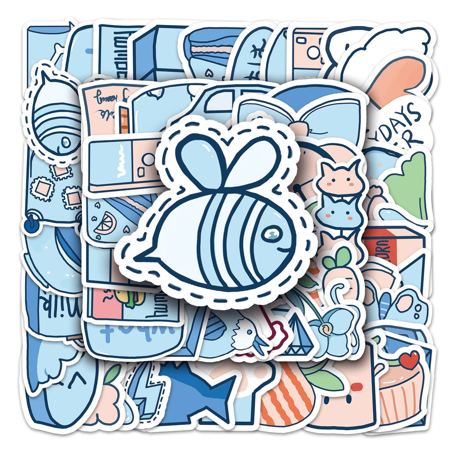50Pcs Cute Cartoon Girl Waterproof Vinyl Stickers for Skateboard Snowboard Decals