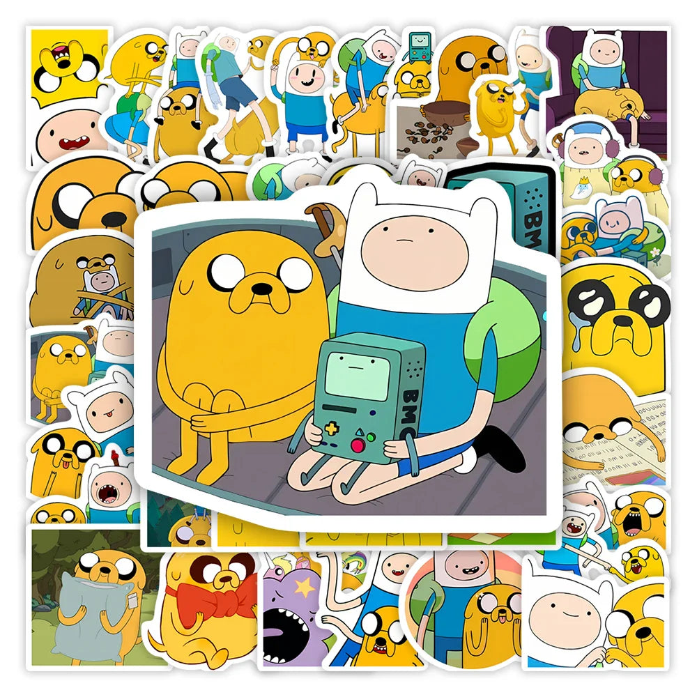 Fin and Jack Adventure Anime Role Stickers DIY Toys Gift for Scrapbook Laptop Phone Luggage Bottles Decorative
