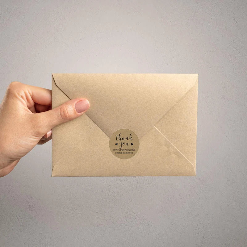 500pc/roll 1inch Thank You for Supporting My Small Business Stickers Sealing Business Stationery Sticker for Store Shopping