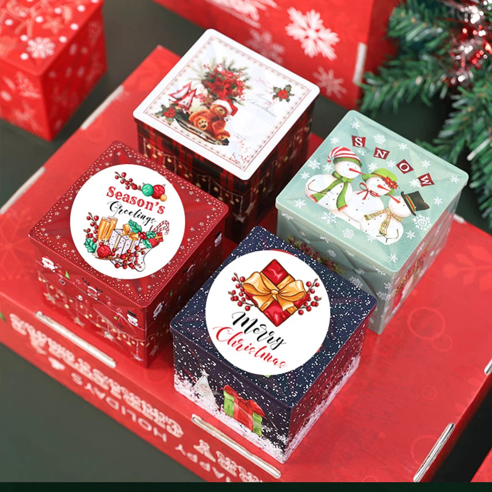 100-500pcs Christmas Theme Seal Labels Stickers For DIY Gift Baking Package Envelope Stationery Decoration 1inch