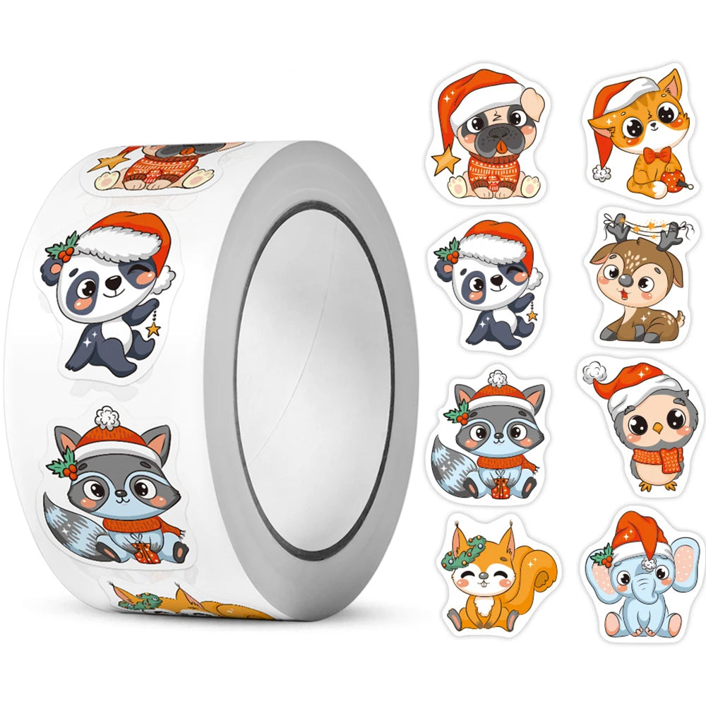 Christmas Animal Stickers 100-500pcs DIY Party Decor