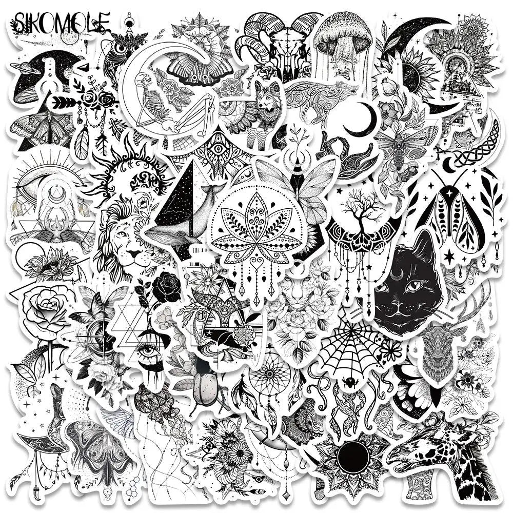 Psychedelic Gothic Graffiti Stickers: 10/30/50pcs for Kids, Luggage, Skateboard, Suitcase