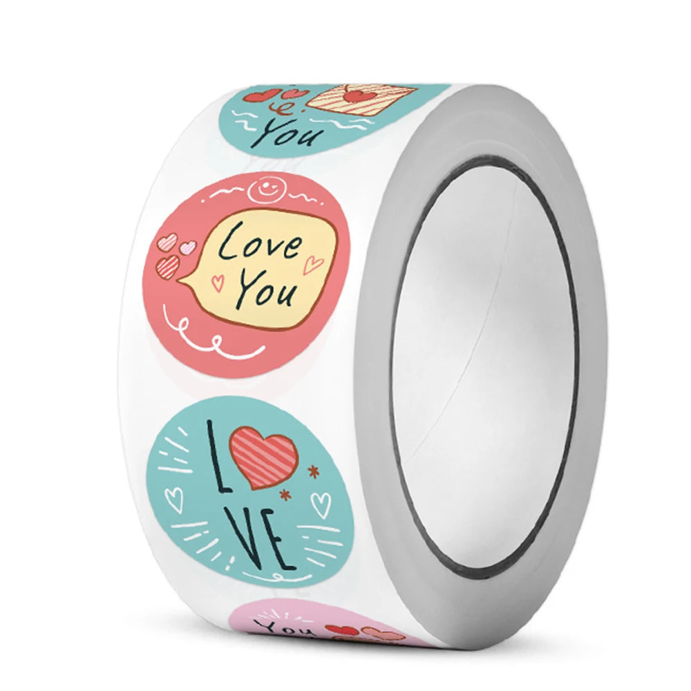 100-500pcs New Cartoon I LOVE YOU Love Valentine Day Sticker Wedding Gift Packaging Labels Love Scrapbooking Diy Label Stickers