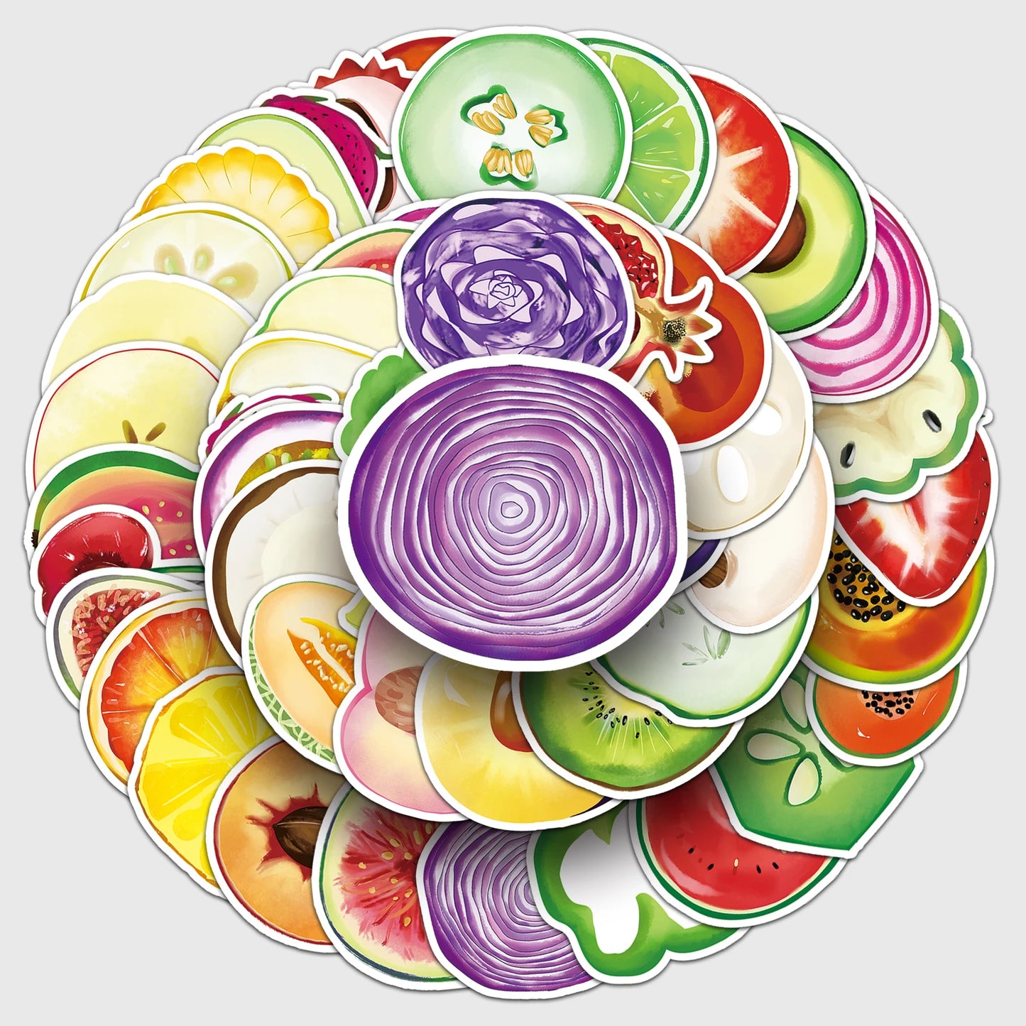 50Pcs Cute Fruit Cartoon Waterproof Vinyl Stickers for Skateboard Snowboard