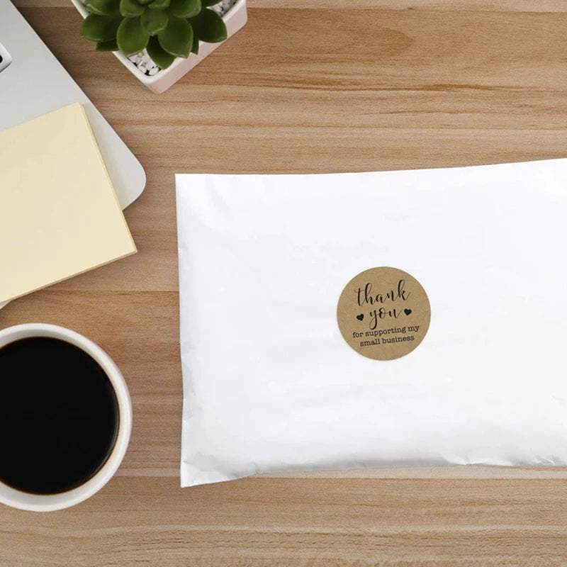 500pc/roll 1inch Thank You for Supporting My Small Business Stickers Sealing Business Stationery Sticker for Store Shopping