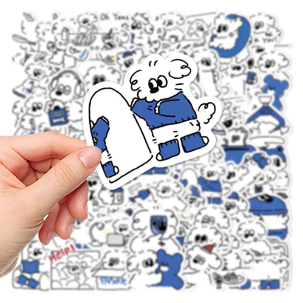 10/30/65PCS Kawaii Naughty Puppy Dog Stickers Graffiti DIY Luggage Phone Fridge Laptop Wall Decals PVC Waterproof Classic Toys