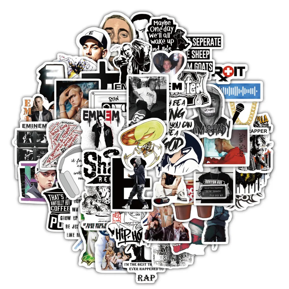 Killer White Detroit Rapper Eminem Sticker Pack