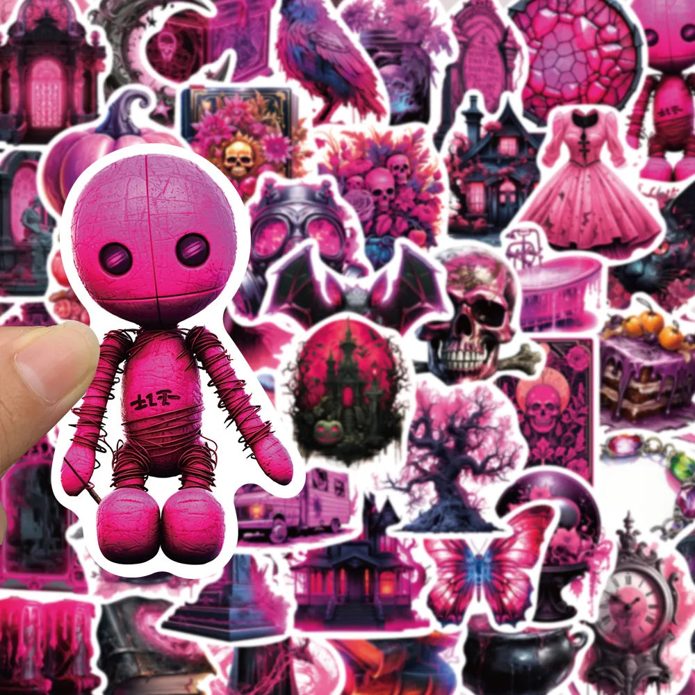 10/30/50PCS Horror Dark Purple Stickers Cool Graffiti Toys Waterproof Skateboard Phone Bike Skateboard Laptop Helmet Decals Gift