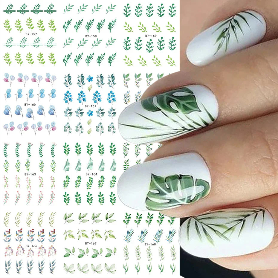 Sakura Flower Nail Stickers Cherry Blossom Decals Floral Manicure Decoration