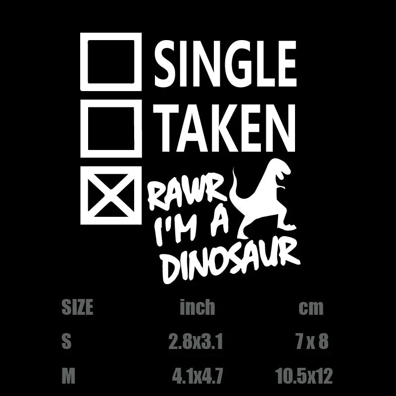 Dinosaur RAWR Sticker - Funny Car Decal, Durable Exterior Accessory