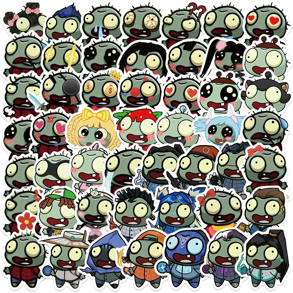 50PCS Cute Zombie Game Stickers for Motorcycle, Car, iPad, Phone, Laptop, Diary