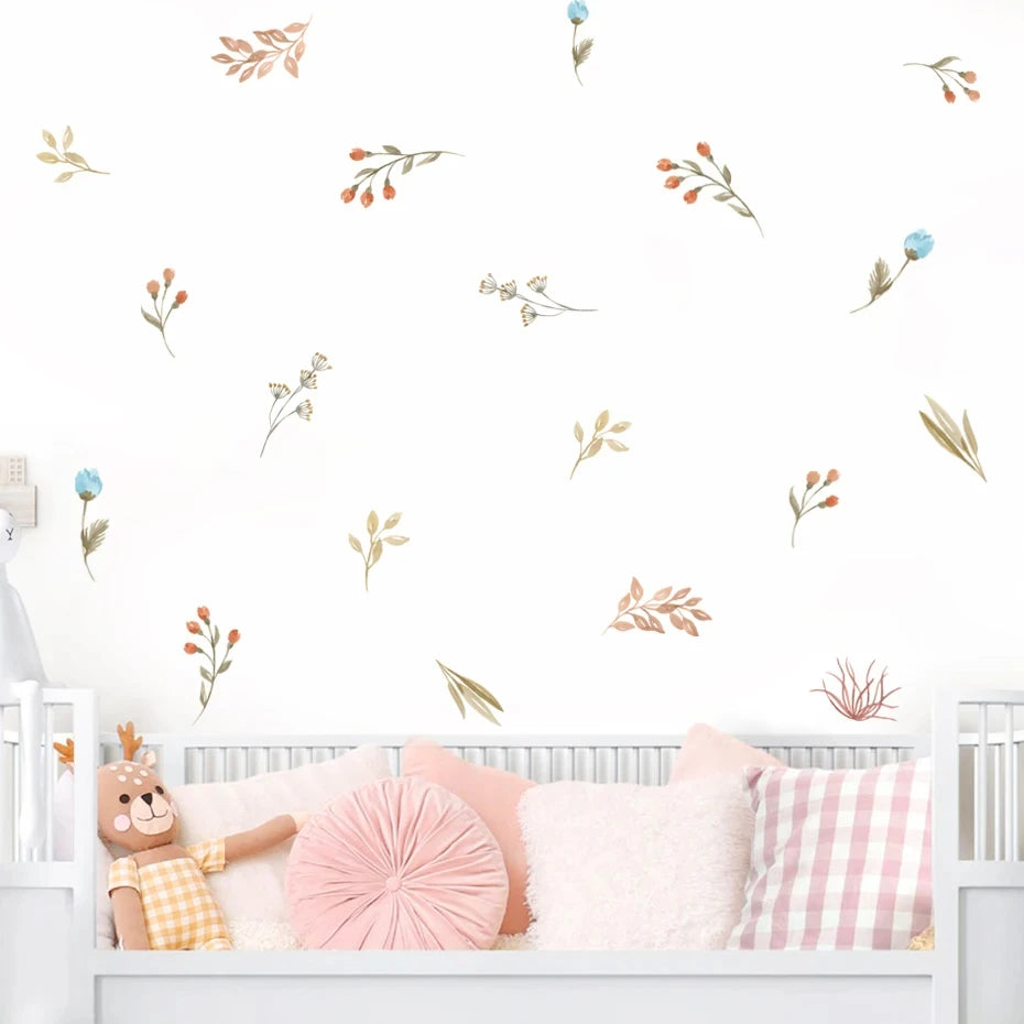 Boho Floral Wall Stickers Nursery Vinyl Decals Kids Room Decor